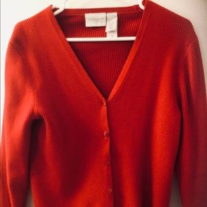 Liz Claiborne 100% Cotton Ribbed Cardigan